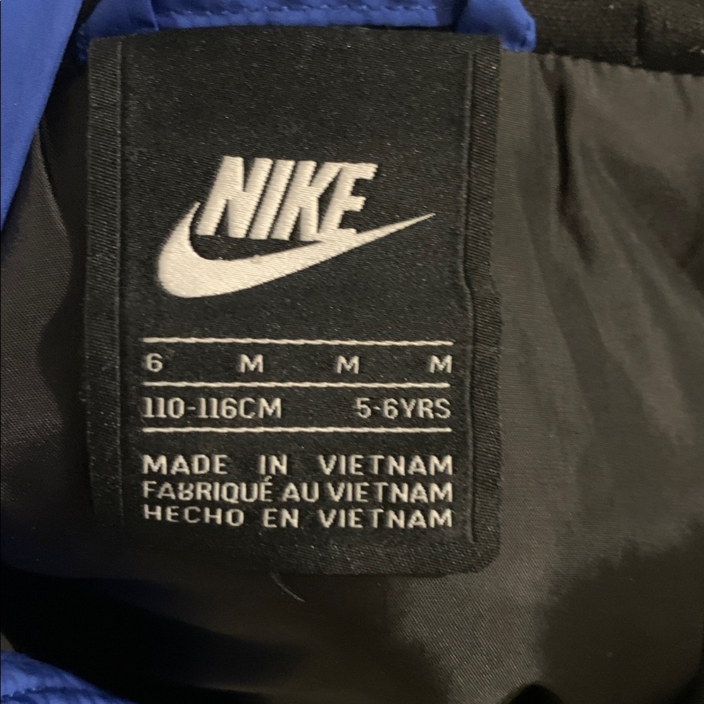 Nike Boys Blue Hooded Vest with Black Sleeves Size Medium 5 6 Years - Picture 2 of 4